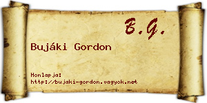 Bujáki Gordon névjegykártya
